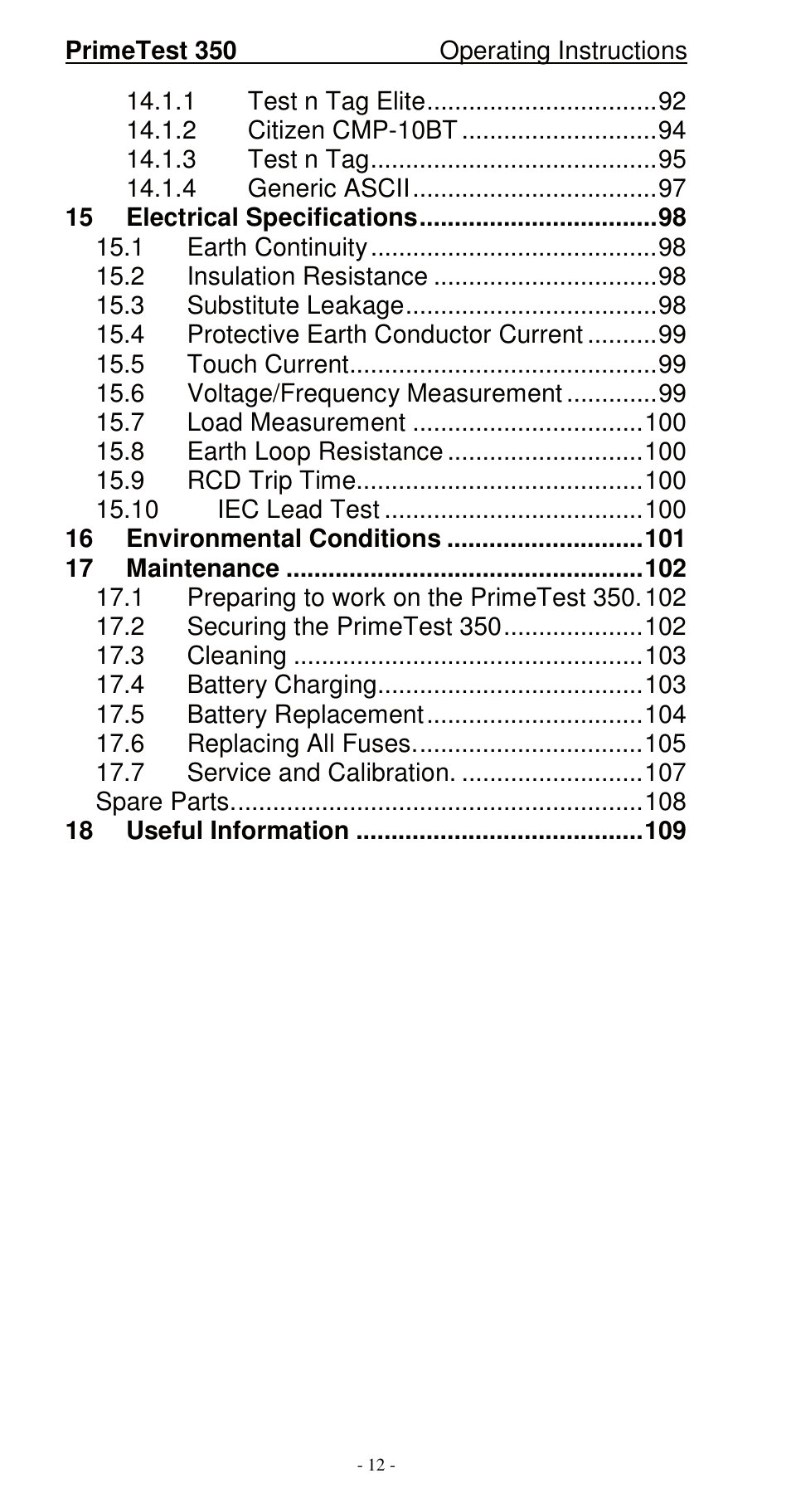 Seaward 350 PrimeTest User Manual | Page 13 / 112
