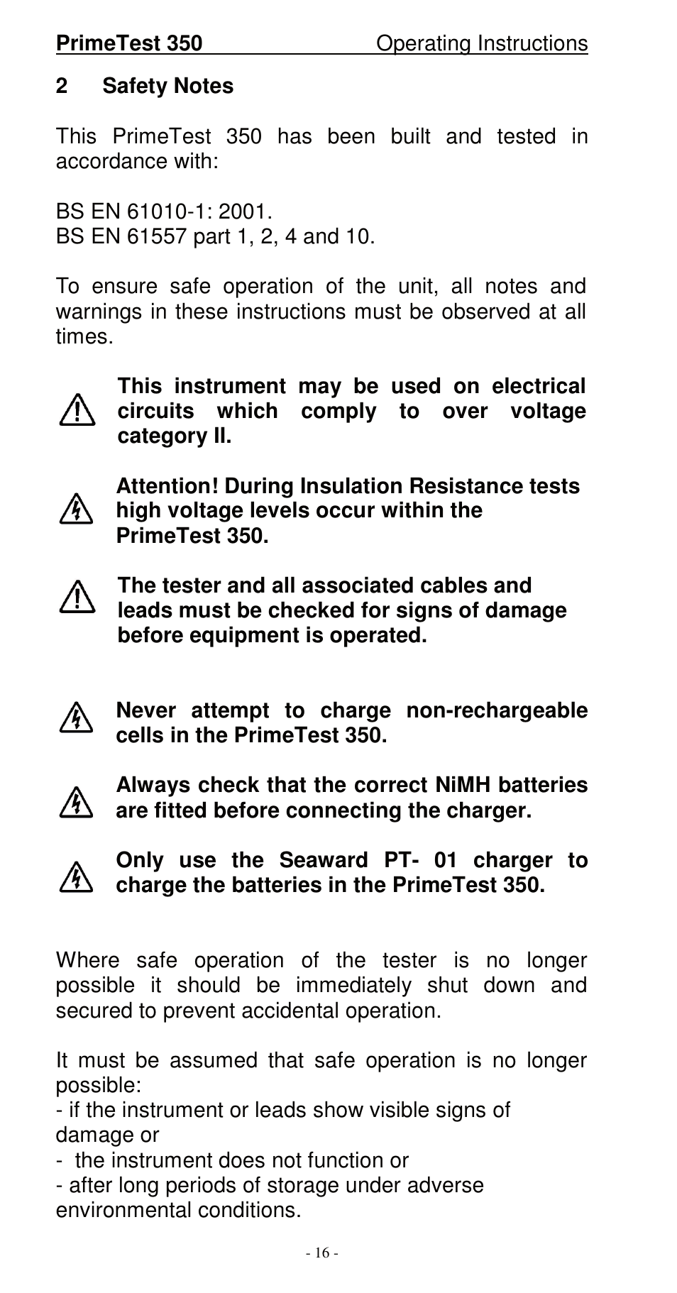 Seaward 350 PrimeTest User Manual | Page 17 / 112