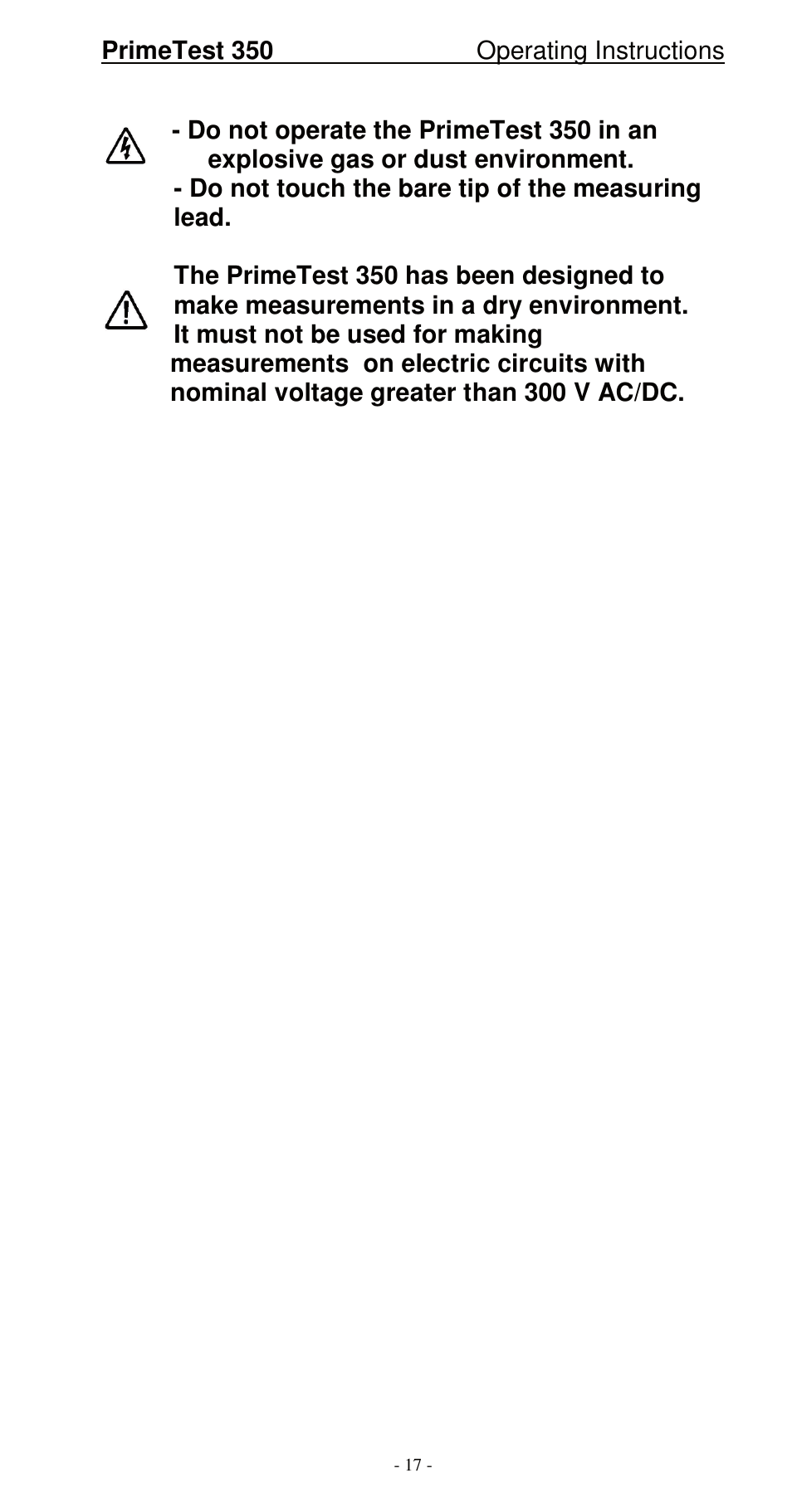 Seaward 350 PrimeTest User Manual | Page 18 / 112