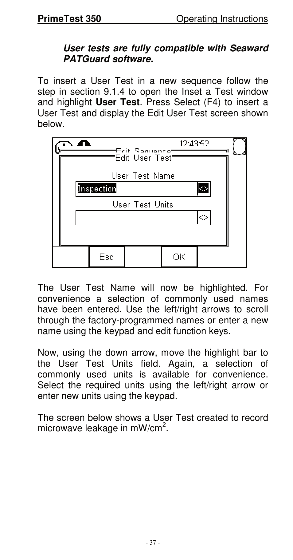Seaward 350 PrimeTest User Manual | Page 38 / 112