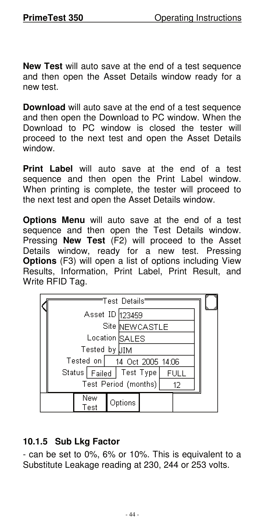 Seaward 350 PrimeTest User Manual | Page 45 / 112