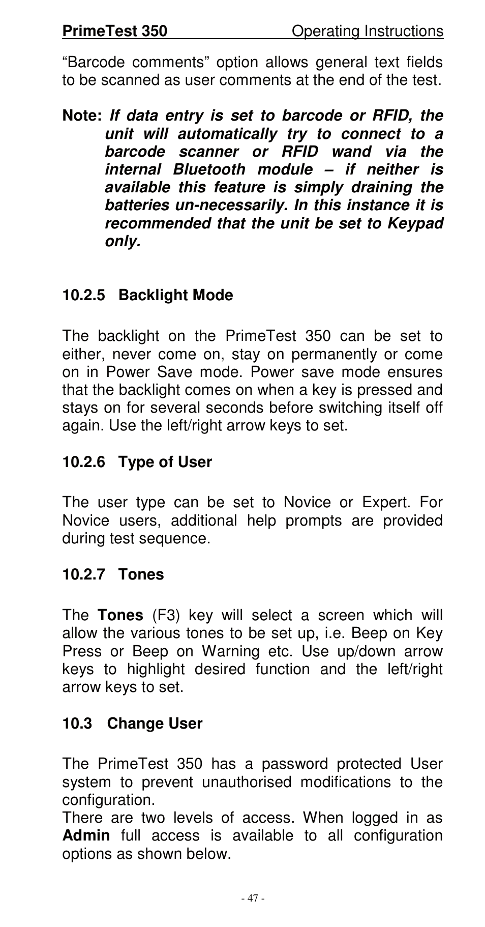 Seaward 350 PrimeTest User Manual | Page 48 / 112