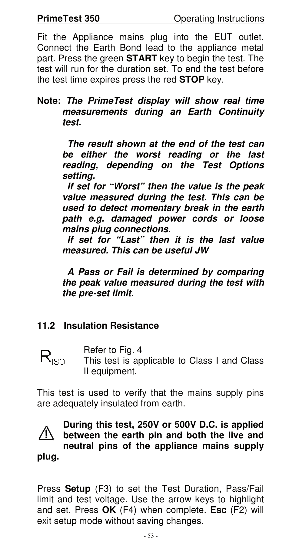 Seaward 350 PrimeTest User Manual | Page 54 / 112