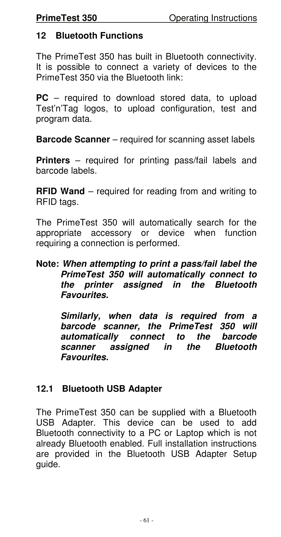 Seaward 350 PrimeTest User Manual | Page 62 / 112