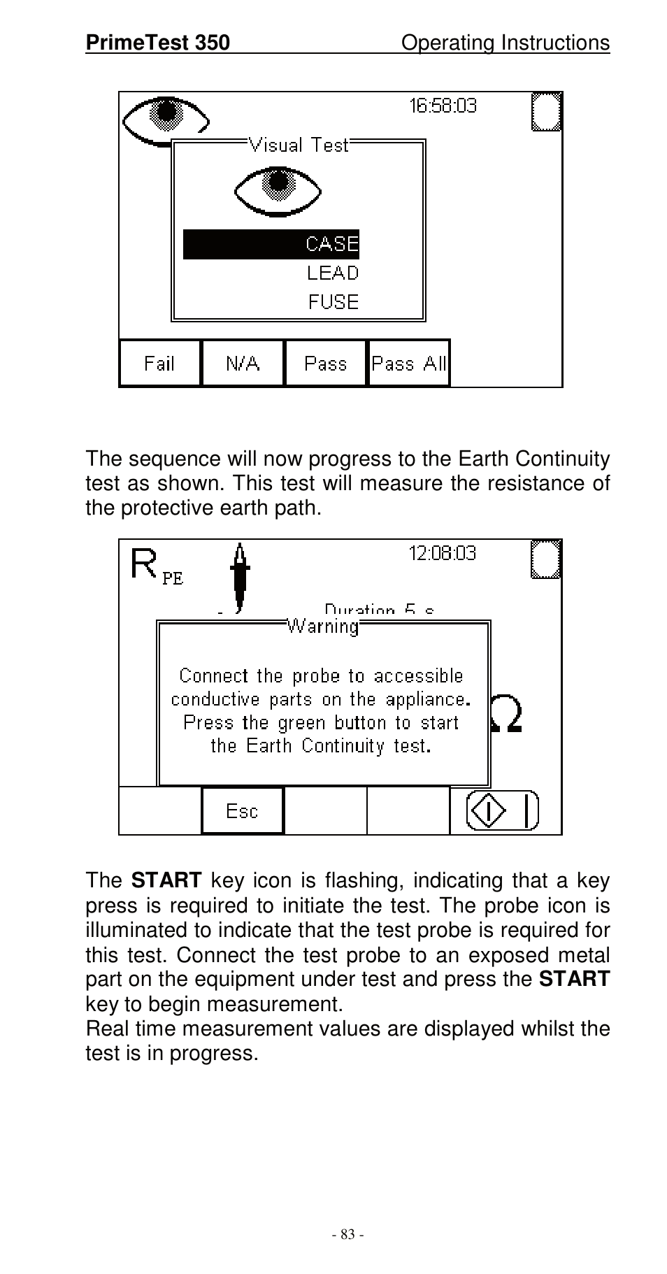 Seaward 350 PrimeTest User Manual | Page 84 / 112