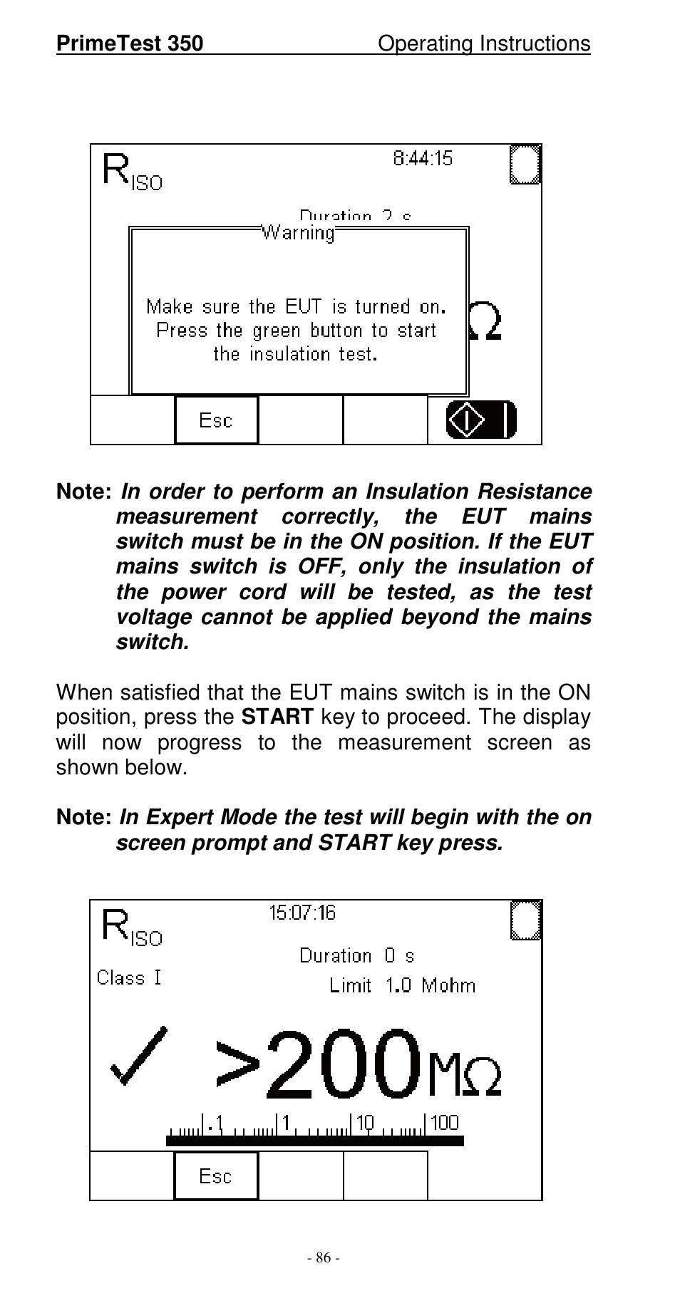 Seaward 350 PrimeTest User Manual | Page 87 / 112