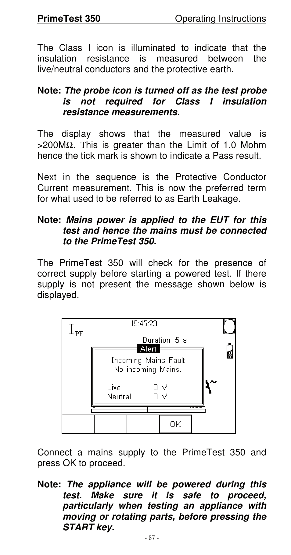 Seaward 350 PrimeTest User Manual | Page 88 / 112