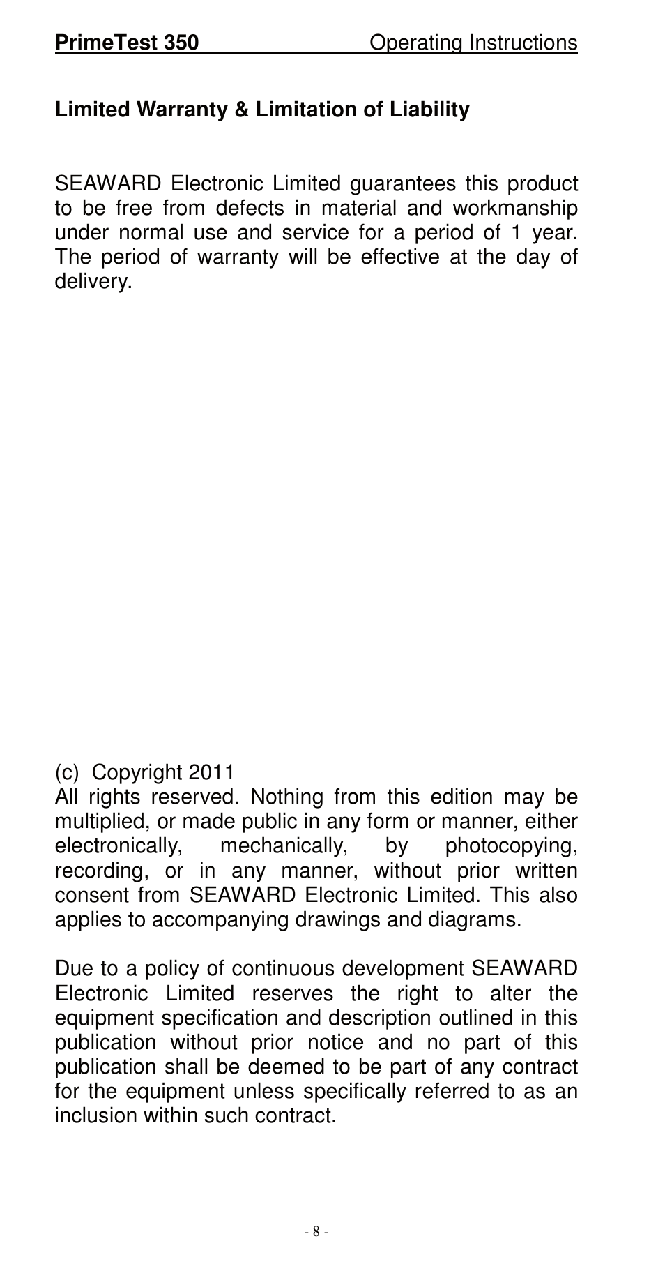 Seaward 350 PrimeTest User Manual | Page 9 / 112