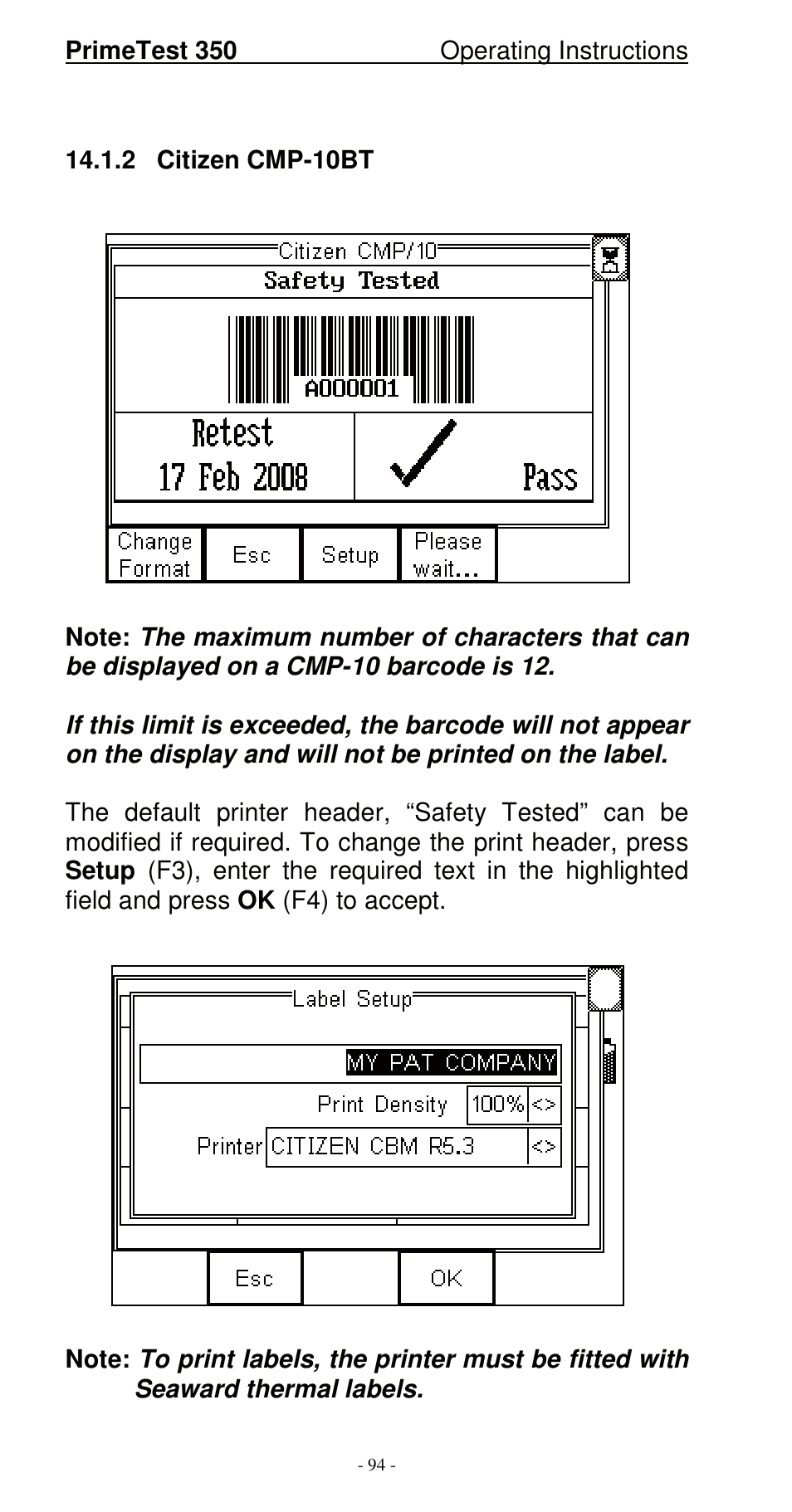 Seaward 350 PrimeTest User Manual | Page 95 / 112