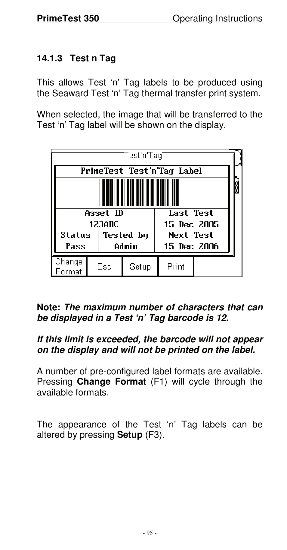 Seaward 350 PrimeTest User Manual | Page 96 / 112