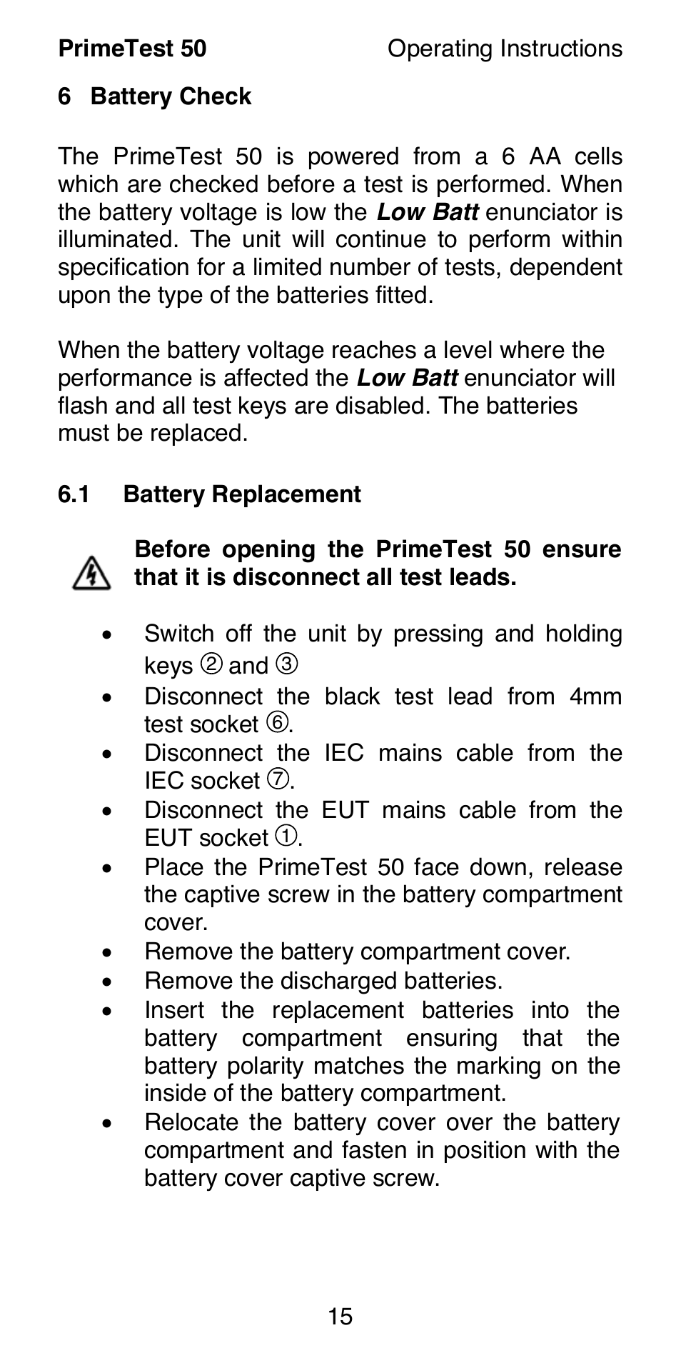 Seaward 50 PrimeTest User Manual | Page 17 / 20