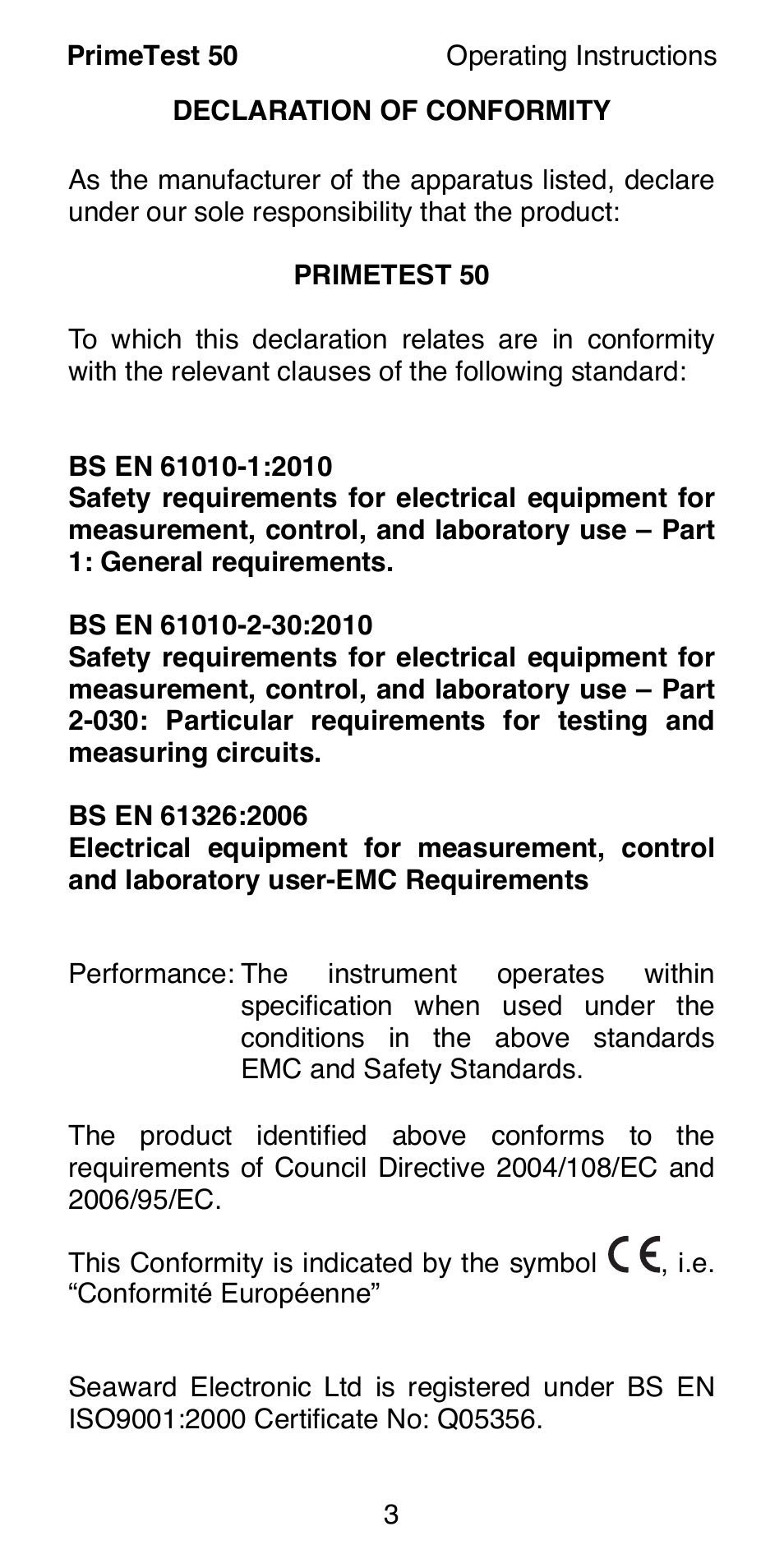 Seaward 50 PrimeTest User Manual | Page 5 / 20