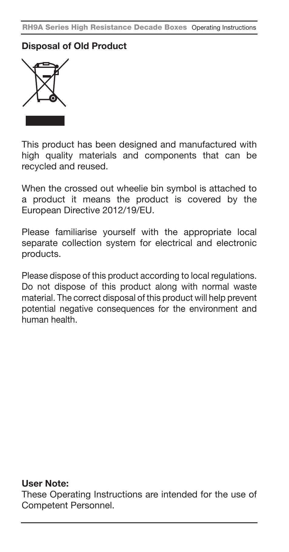 Seaward RH9A Series User Manual | Page 4 / 16
