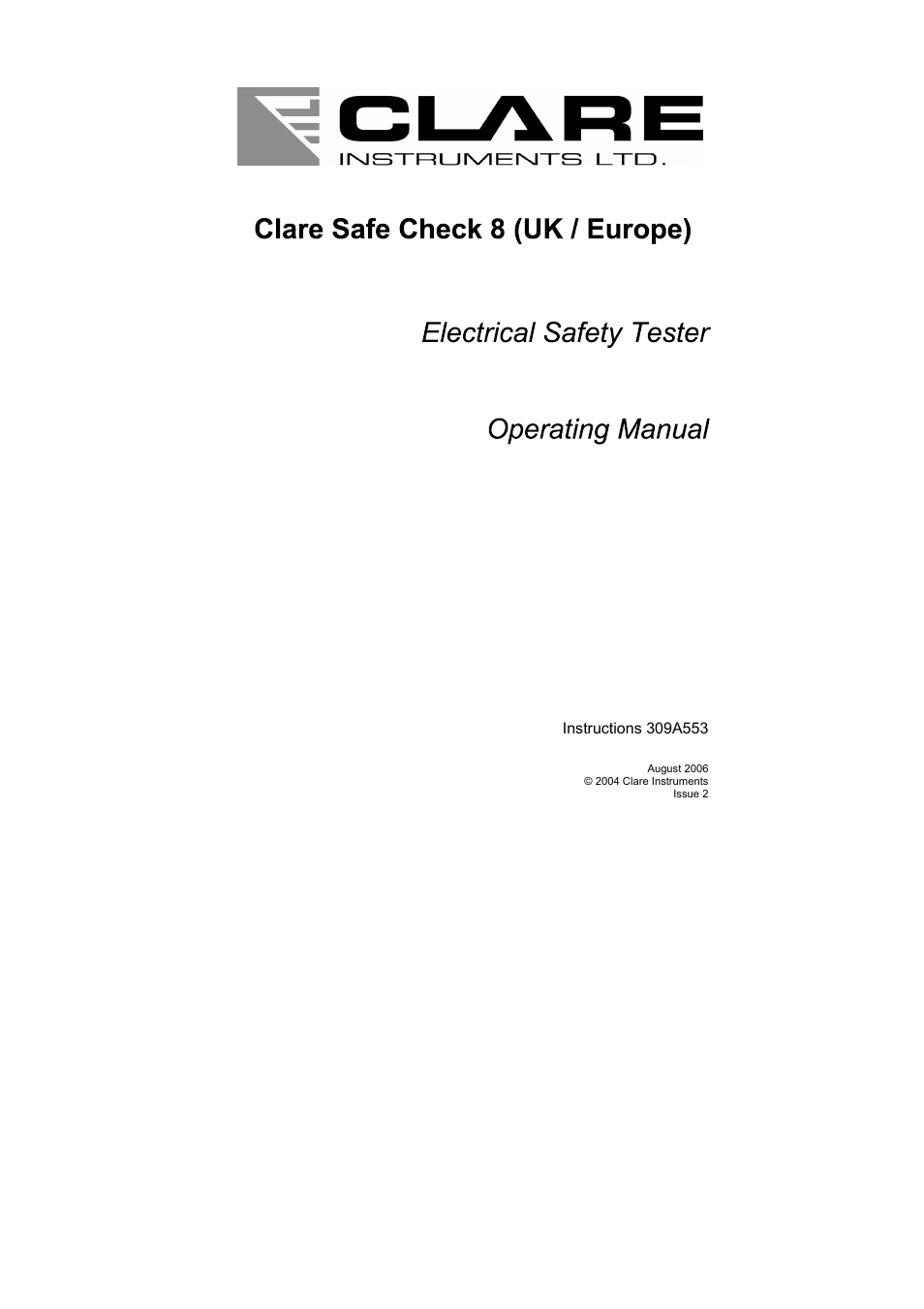 Seaward SafeCheck 8 User Manual | 49 pages