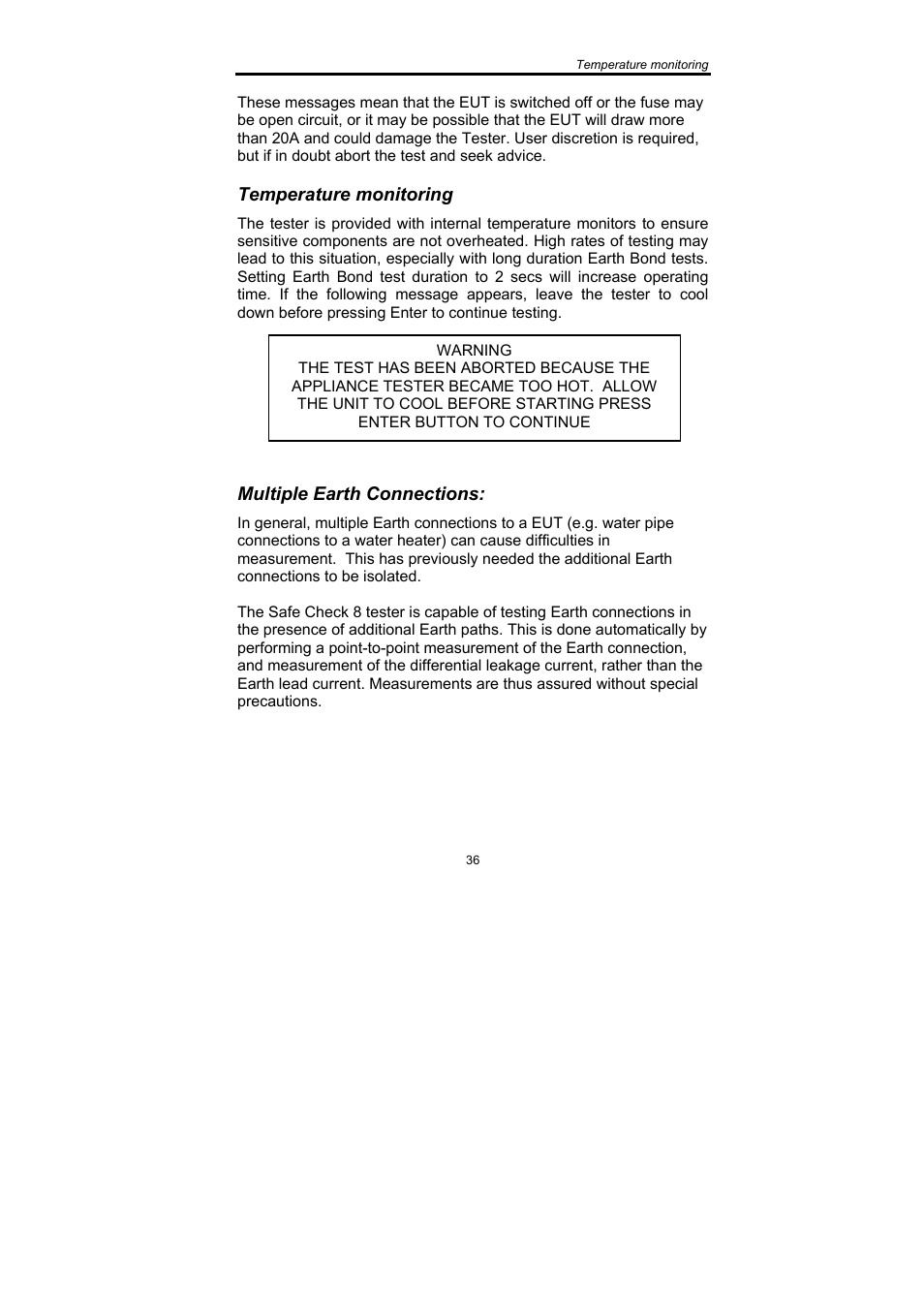 Seaward SafeCheck 8 User Manual | Page 37 / 49