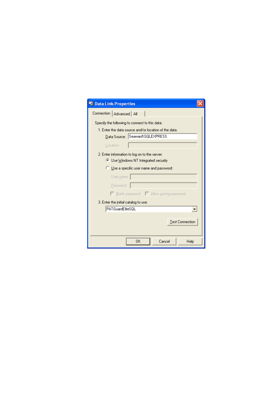 Network setup | Seaward SQL Information Pack User Manual | Page 6 / 11