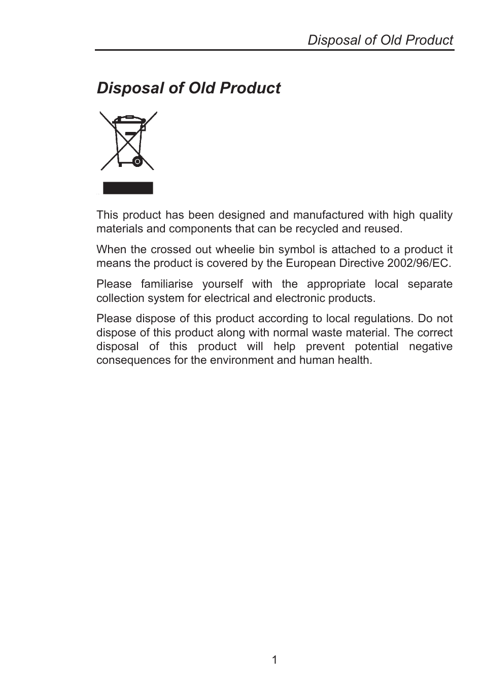 Disposal of old product | Seaward Supernova Elite User Manual | Page 11 / 118