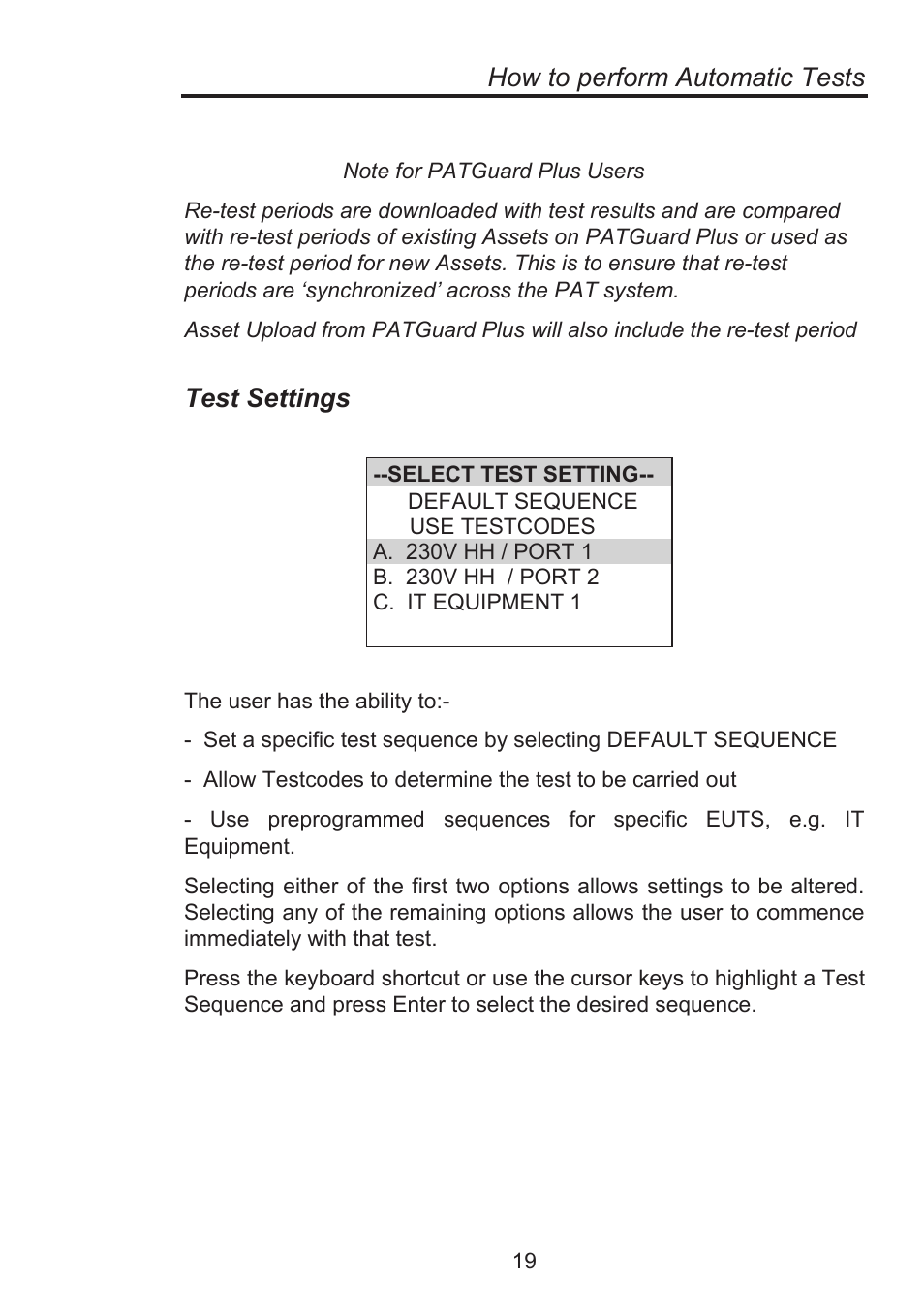 How to perform automatic tests, Test settings | Seaward Supernova Elite User Manual | Page 29 / 118