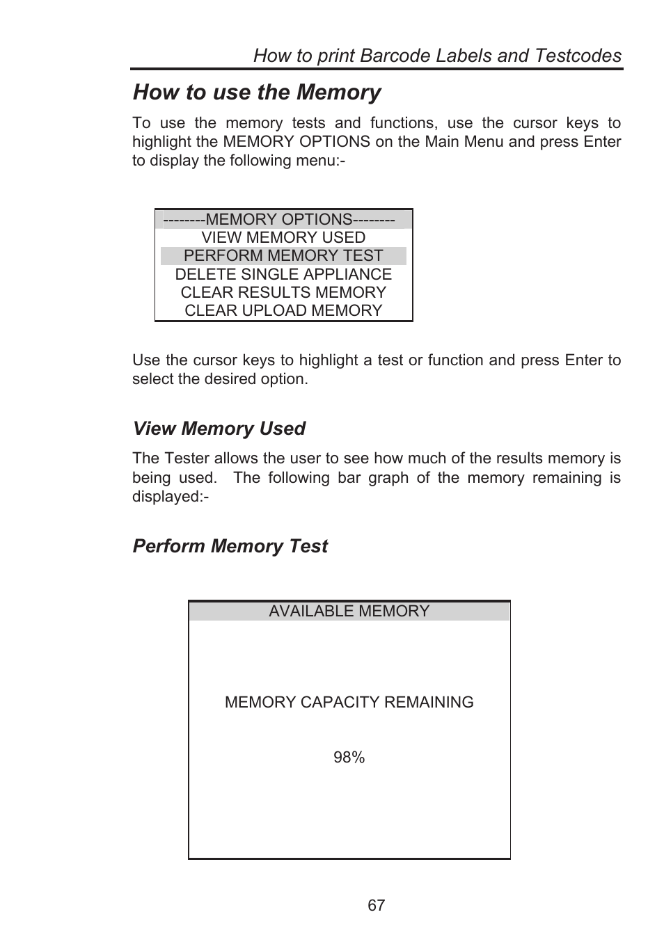 How to print barcode labels and testcodes | Seaward Supernova Elite User Manual | Page 77 / 118