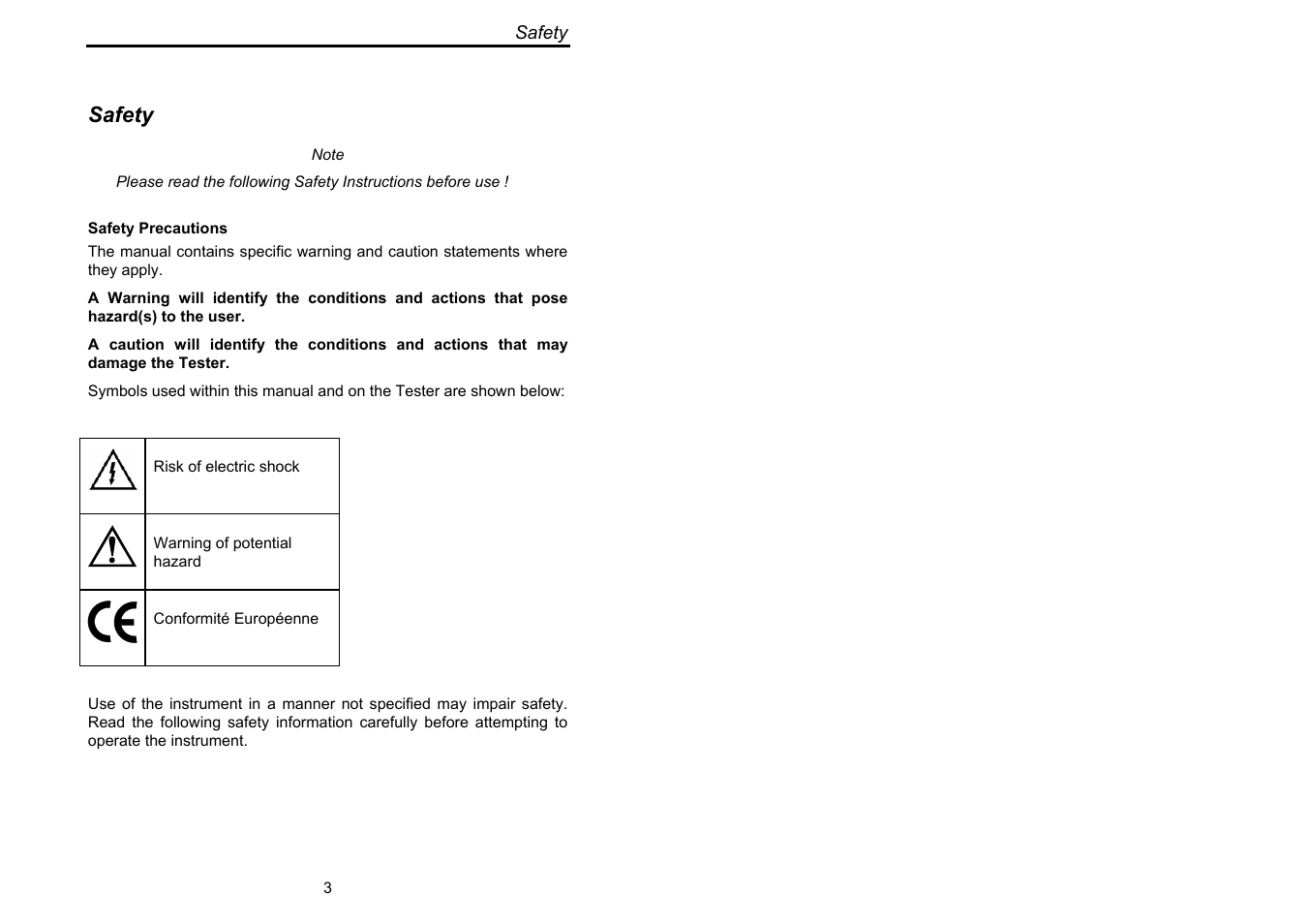 Safety | Seaward Supernova User Manual | Page 13 / 104