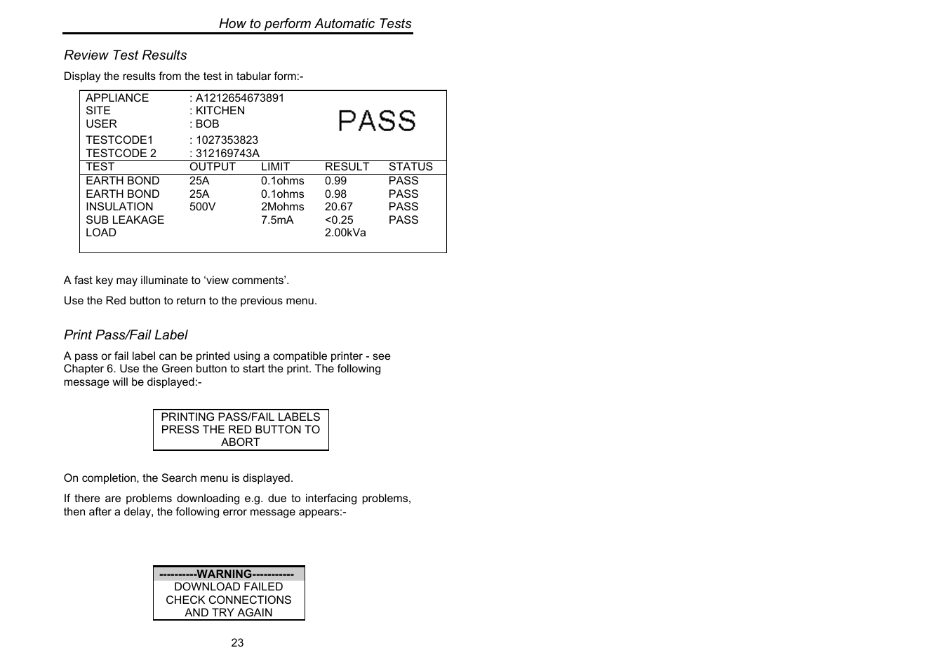 Seaward Supernova User Manual | Page 33 / 104