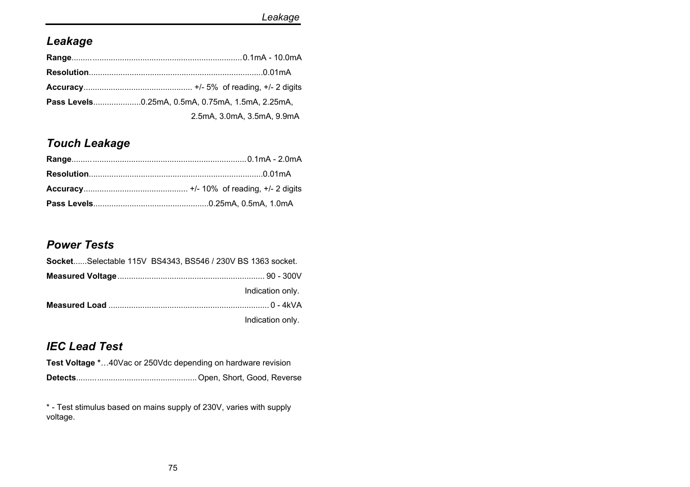 Seaward Supernova User Manual | Page 85 / 104