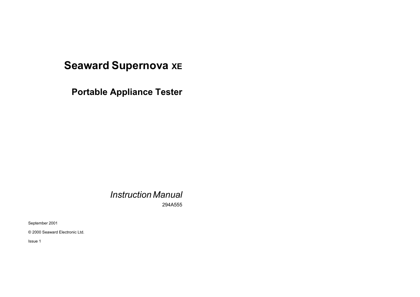 Seaward Supernova XE User Manual | 104 pages