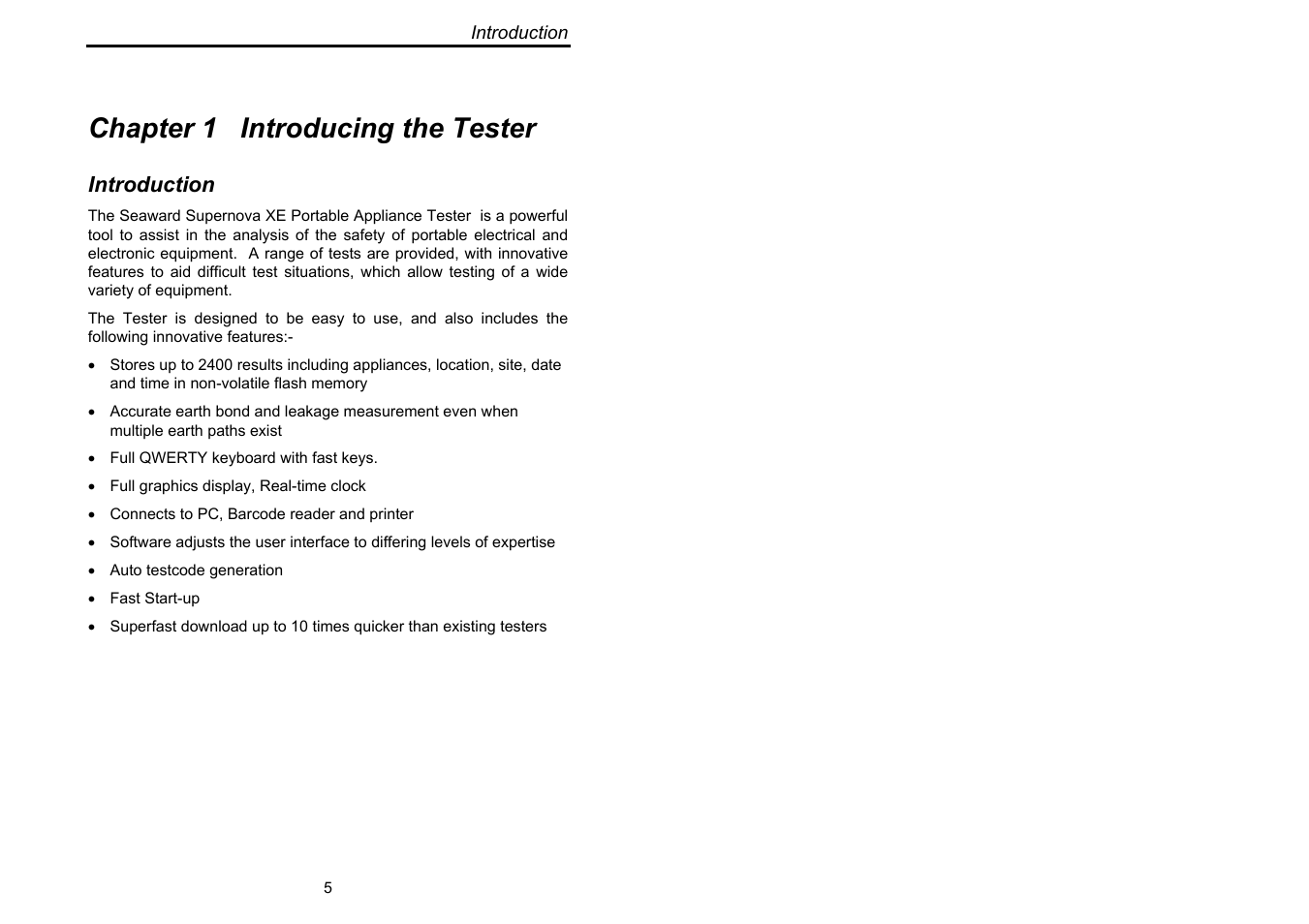 Chapter 1 introducing the tester | Seaward Supernova XE User Manual | Page 15 / 104