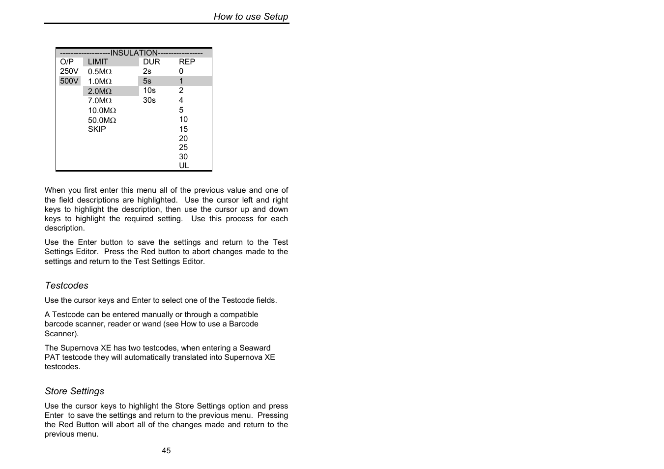 Seaward Supernova XE User Manual | Page 55 / 104