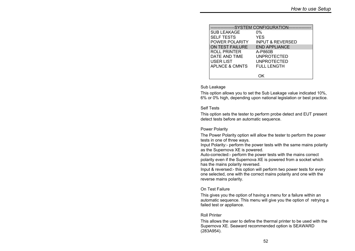 Seaward Supernova XE User Manual | Page 62 / 104