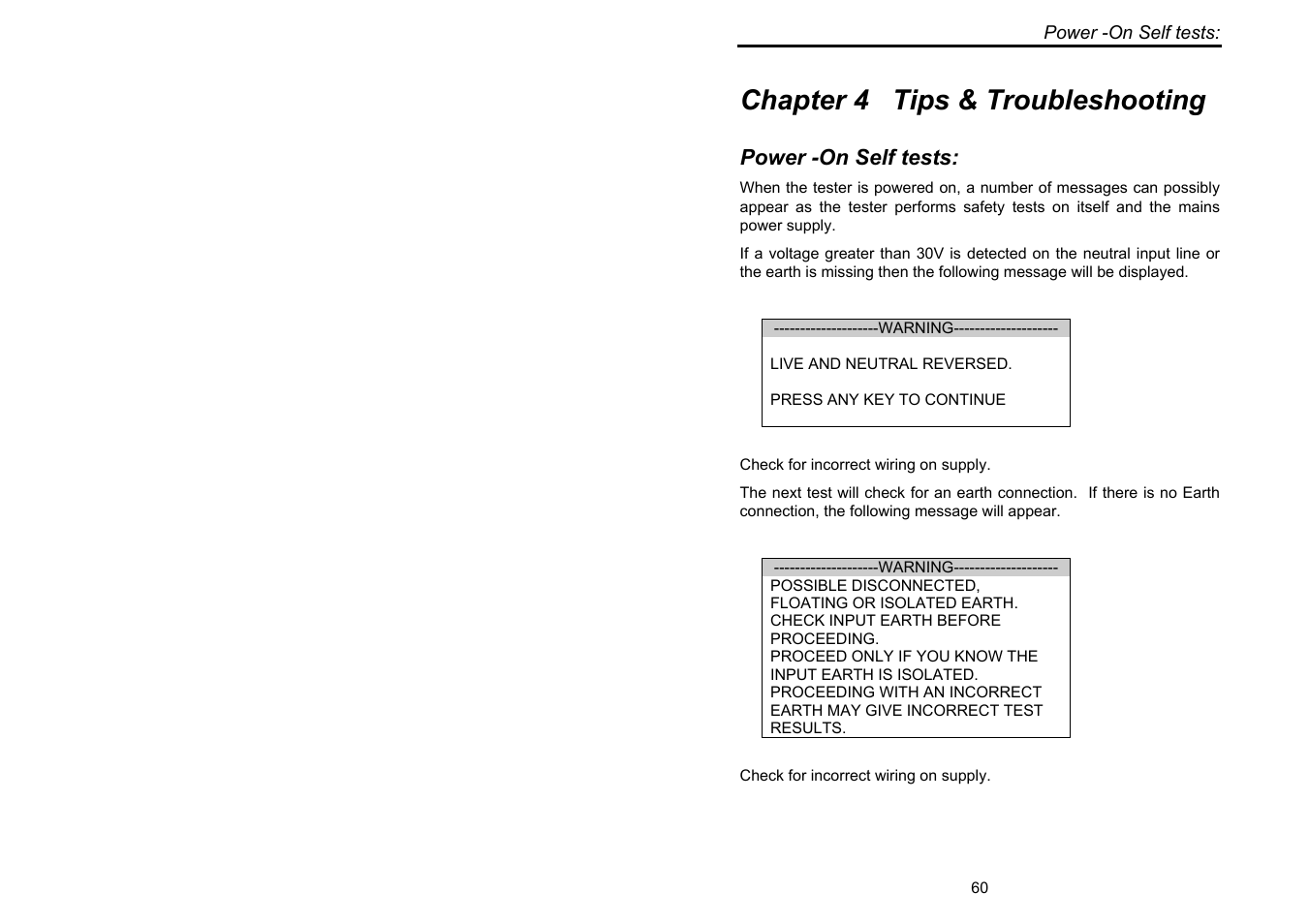 Chapter 4 tips & troubleshooting | Seaward Supernova XE User Manual | Page 70 / 104