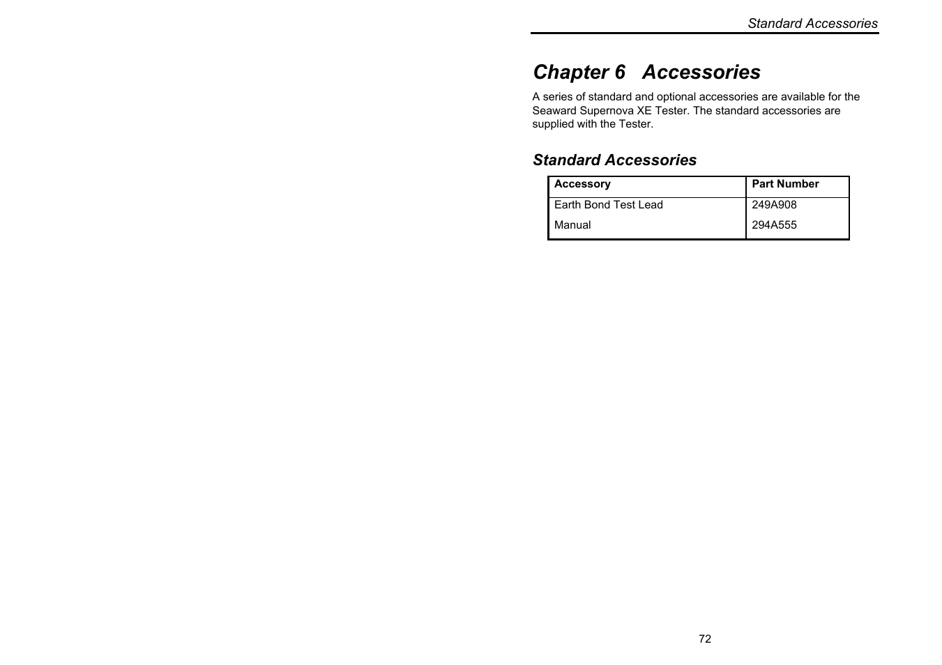 Chapter 6 accessories | Seaward Supernova XE User Manual | Page 82 / 104