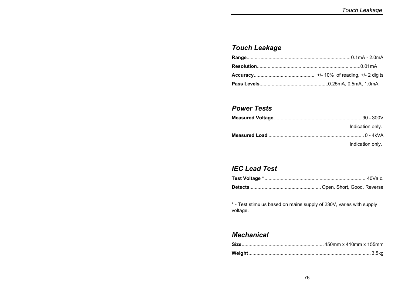 Seaward Supernova XE User Manual | Page 86 / 104