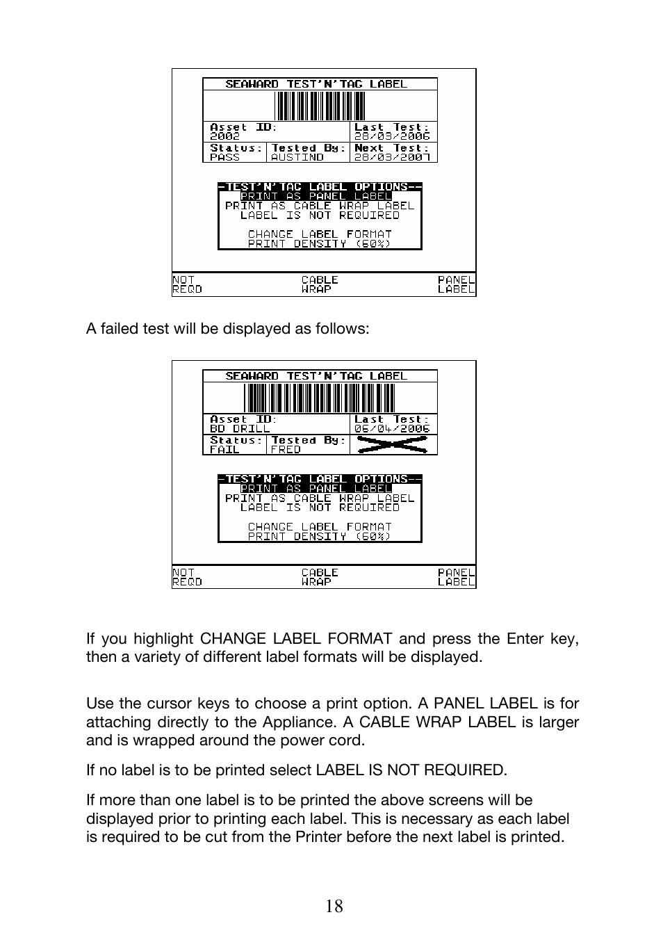 Seaward Test n Tag Printer User Manual | Page 19 / 32