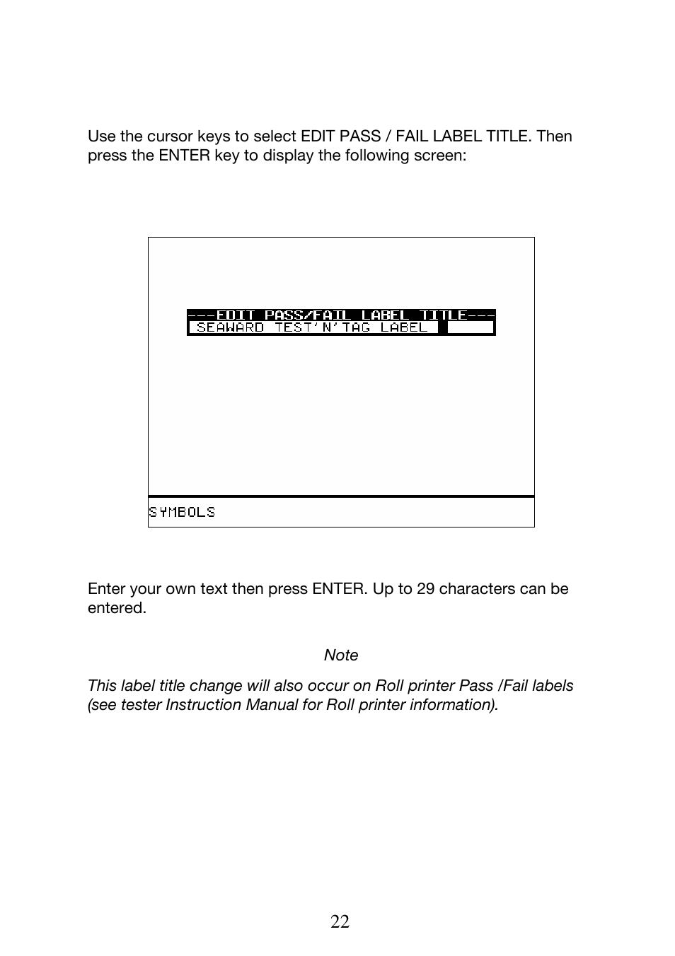 Seaward Test n Tag Printer User Manual | Page 23 / 32