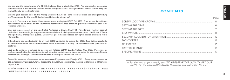 Seiko 6T63 User Manual | Page 2 / 9