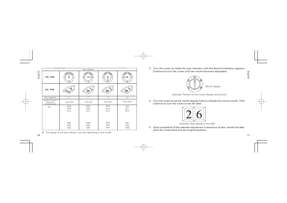 Seiko 7D46 User Manual | Page 17 / 21