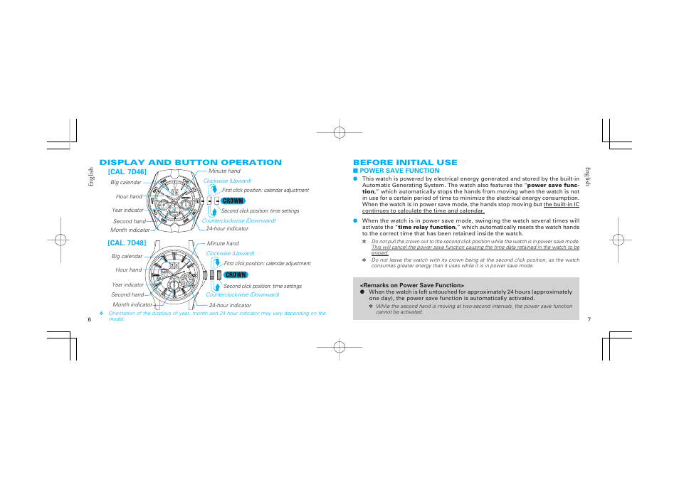 Seiko 7D46 User Manual | Page 7 / 21