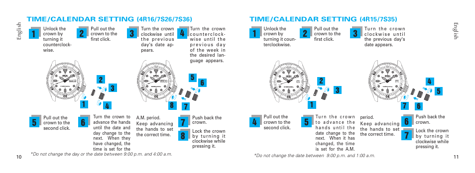 Seiko 7S36 User Manual | Page 6 / 10