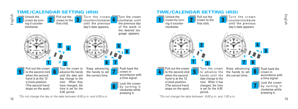Seiko 7S36 User Manual | Page 7 / 10
