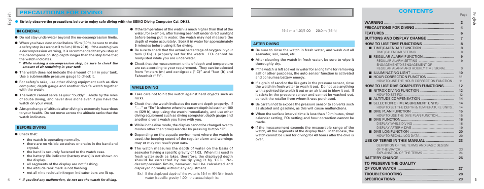 Seiko DH33 User Manual | Page 3 / 15