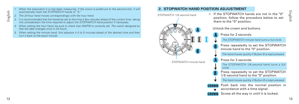 Ab a b | Seiko V175 User Manual | Page 7 / 19