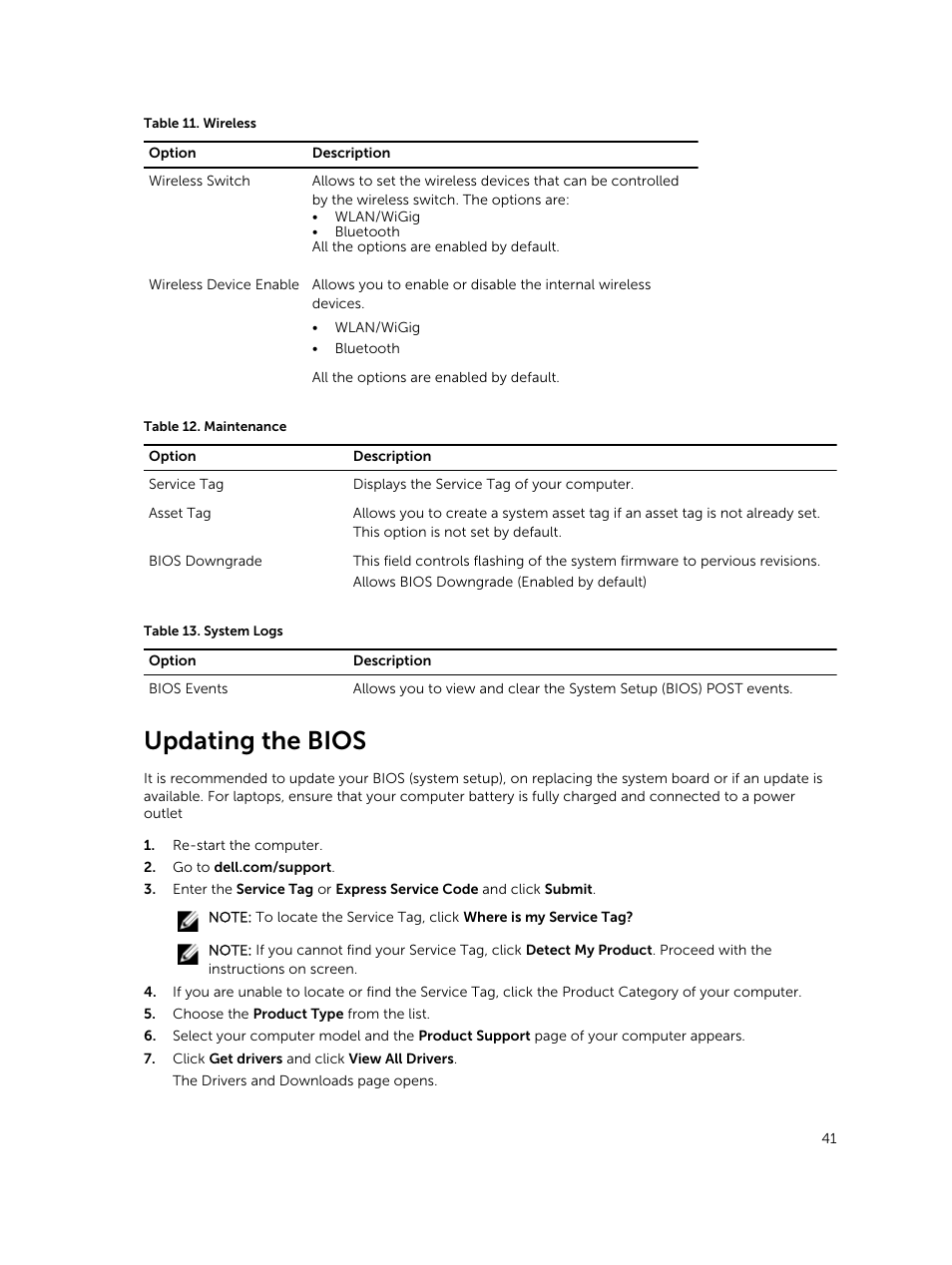 Updating the bios | Dell Vostro 15 3558 User Manual | Page 41 / 50