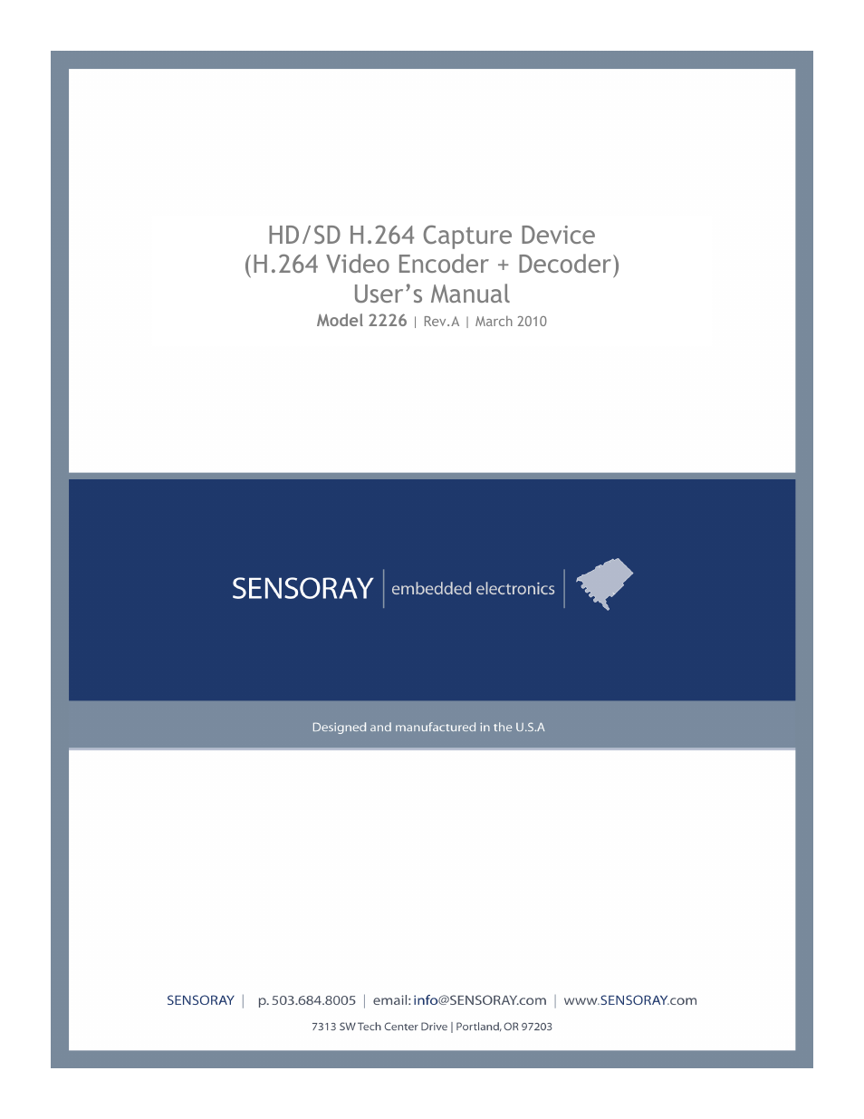 Sensoray 2226 User Manual | 15 pages