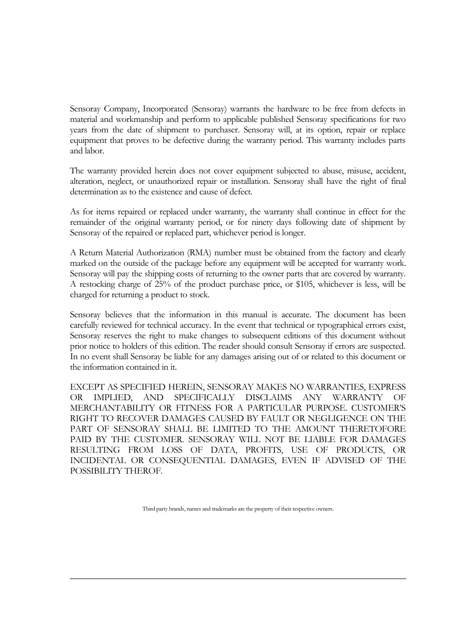 Limited warranty | Sensoray 2246 User Manual | Page 5 / 42