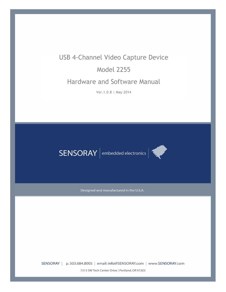 Sensoray 2255 User Manual | 33 pages