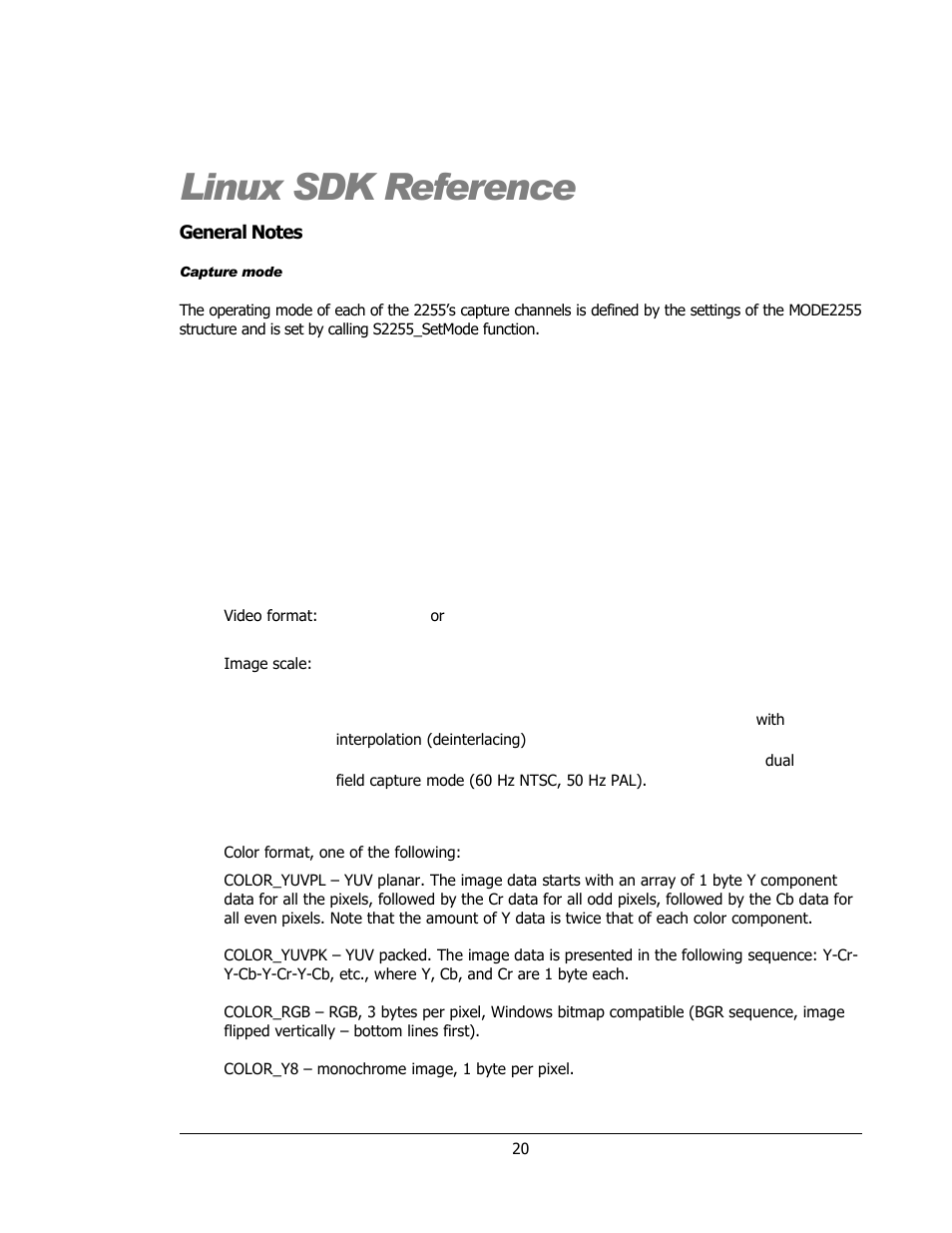 Linux sdk reference | Sensoray 2255 User Manual | Page 20 / 33