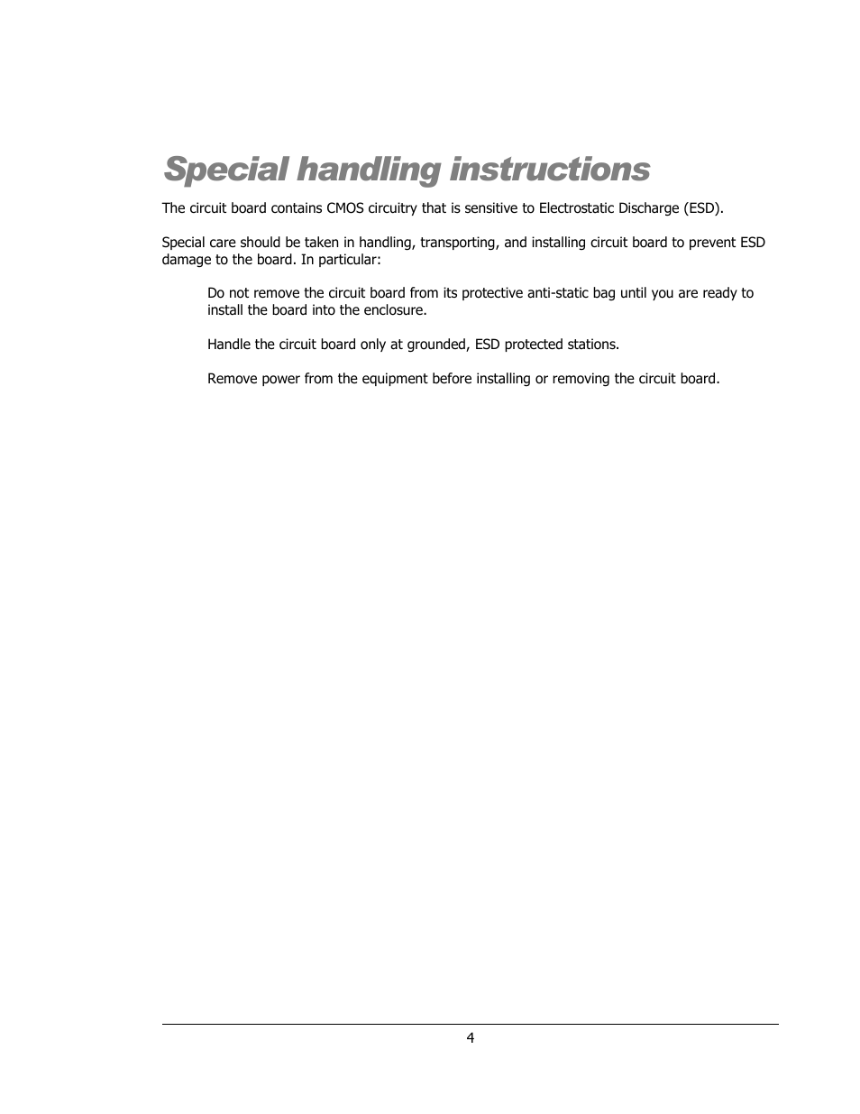 Special handling instructions | Sensoray 2255 User Manual | Page 4 / 33