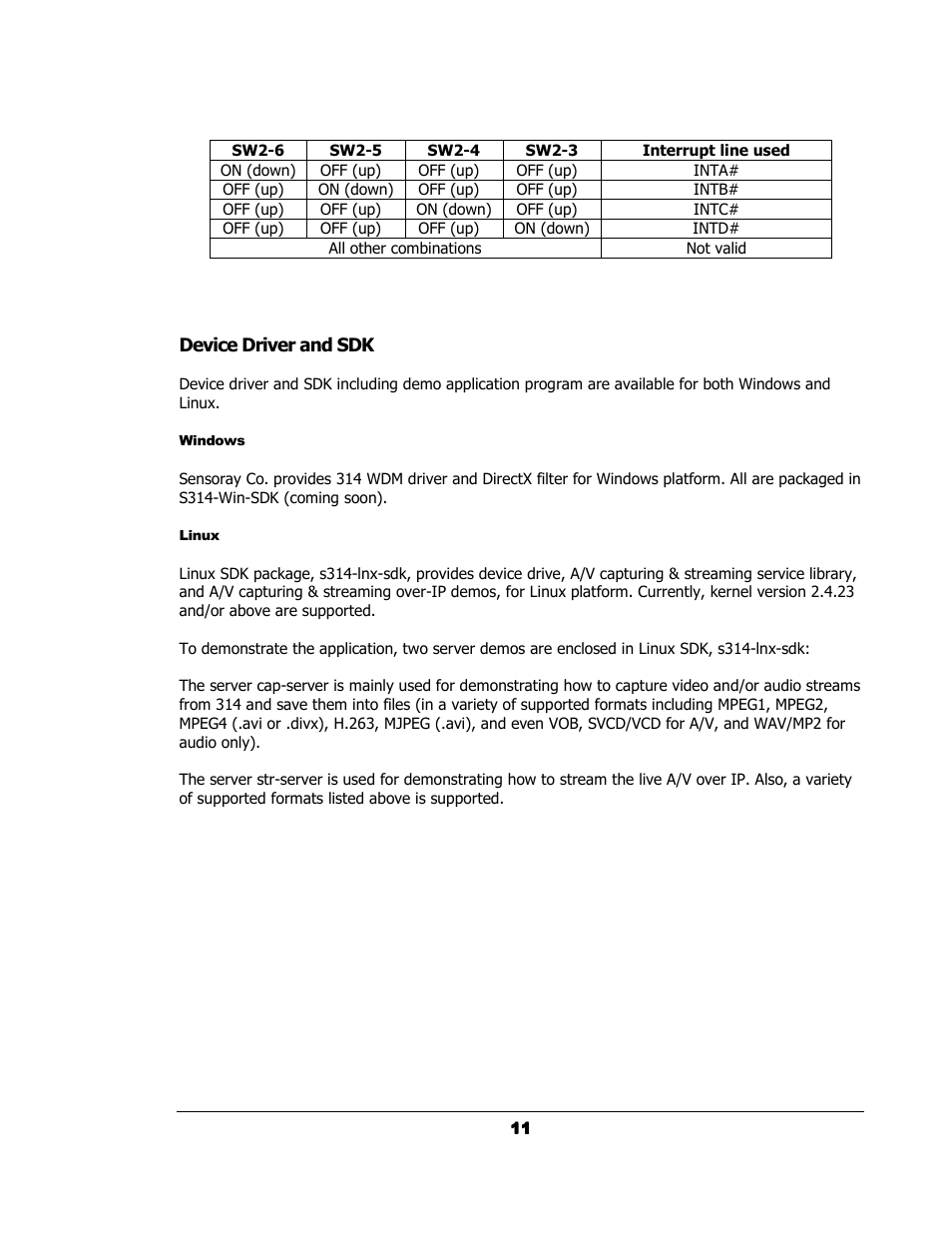 Sensoray 314 User Manual | Page 11 / 14