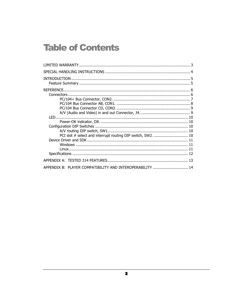 Sensoray 314 User Manual | Page 2 / 14